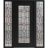 Front Exterior Prehung Aluminum Door / Iron 1688 Black / Entry Steel Metal Classic Painted 62 x 80 (14+36+14" x 80")-Left-hand Inswing Black