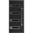 Front Exterior Prehung Steel Door / Ronex 0131 Black Enamel / Stainless Inserts Entry Metal Modern Painted W36" x H80" Left hand Inswing Black