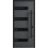 Front Exterior Prehung Steel Door / Ronex 0131 Black Enamel / Stainless Inserts Entry Metal Modern Painted W36" x H80" Left hand Inswing Gray