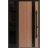Front Exterior Prehung Steel Door / Ronex 1033 Teak / Sidelight Exterior Window Sidelite / Entry Metal Modern Painted W36+12" x H80" Left hand Inswing Oak