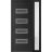 Front Exterior Prehung Metal-Plastic Door | Manux 8113 Matte Black | Side Sidelite Transom | Office Commercial and Residential Doors Entrance Patio Garage 50" x 80" (W36+14" x H80") Right hand Inswing Black Matte