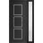 Front Exterior Prehung Metal-Plastic Door | Manux 8661 Walnut | Side Sidelite Transom | Office Commercial and Residential Doors Entrance Patio Garage 48" x 80" (W36+12" x H80") Left hand Inswing Black Matte