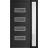 Front Exterior Prehung Metal-Plastic Door | Manux 8113 Walnut | Side Sidelite Transom | Office Commercial and Residential Doors Entrance Patio Garage 48" x 80" (W36+12" x H80") Left hand Inswing Black Matte