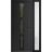 Front Exterior Prehung Metal-Plastic Door | Manux 8112 Walnut | Side Sidelite Transom | Office Commercial and Residential Doors Entrance Patio Garage 48" x 80" (W36+12" x H80") Left hand Inswing Black Matte