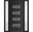 Front Exterior Prehung Metal-Plastic Door | Manux 8113 Matte Black | 2 Side Sidelite Transoms | Office Commercial and Residential Doors Entrance Patio Garage 56" x 80" (W12+32+12" x H80") Left hand Inswing Black Matte