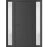 Front Exterior Prehung Metal-Plastic Door | Manux 8111 Antracite Grey | 2 Side Sidelite Transoms | Office Commercial and Residential Doors Entrance Patio Garage 60" x 80" (W12+36+12" x H80") Right hand Inswing Antracite
