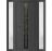 Front Exterior Prehung Metal-Plastic Door | Manux 8112 Matte Black | 2 Side Sidelite Transoms | Office Commercial and Residential Doors Entrance Patio Garage 64" x 80" (W14+36+14" x H80") Right hand Inswing Antracite
