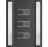 Front Exterior Prehung Metal-Plastic Door | Manux 8933 Antracite Grey | 2 Side Sidelite Transoms | Office Commercial and Residential Doors Entrance Patio Garage 54" x 80" (W12+30+12" x H80") Left hand Inswing Antracite