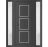 Front Exterior Prehung Metal-Plastic Door | Manux 8661 Antracite Grey | 2 Side Sidelite Transoms | Office Commercial and Residential Doors Entrance Patio Garage 60" x 80" (W12+36+12" x H80") Right hand Inswing Antracite