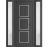 Front Exterior Prehung Metal-Plastic Door | Manux 8661 White Silk | 2 Side Sidelite Transoms | Office Commercial and Residential Doors Entrance Patio Garage 60" x 80" (W12+36+12" x H80") Left hand Inswing Antracite