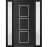 Front Exterior Prehung Metal-Plastic Door | Manux 8661 Antracite Grey | 2 Side Sidelite Transoms | Office Commercial and Residential Doors Entrance Patio Garage 60" x 80" (W12+36+12" x H80") Right hand Inswing Black Matte
