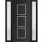 Front Exterior Prehung Metal-Plastic Door | Manux 8661 White Silk | 2 Side Sidelite Transoms | Office Commercial and Residential Doors Entrance Patio Garage 60" x 80" (W12+36+12" x H80") Left hand Inswing Black Matte