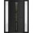 Front Exterior Prehung Metal-Plastic Door | Manux 8112 White Silk | 2 Side Sidelite Transoms | Office Commercial and Residential Doors Entrance Patio Garage 60" x 80" (W12+36+12" x H80") Left hand Inswing Black Matte