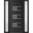 Front Exterior Prehung Metal-Plastic Door | Manux 8933 Antracite Grey | 2 Side Sidelite Transoms | Office Commercial and Residential Doors Entrance Patio Garage 60" x 80" (W14+32+14" x H80") Right hand Inswing Black Matte