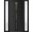 Front Exterior Prehung Metal-Plastic Door | Manux 8112 Matte Black | 2 Side Sidelite Transoms | Office Commercial and Residential Doors Entrance Patio Garage 64" x 80" (W14+36+14" x H80") Right hand Inswing Black Matte