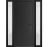 Front Exterior Prehung Metal-Plastic Door | Manux 8111 White Silk | 2 Side Sidelite Transoms | Office Commercial and Residential Doors Entrance Patio Garage 60" x 80" (W12+36+12" x H80") Left hand Inswing Black Matte