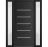 Front Exterior Prehung Metal-Plastic Door | Manux 8415 White Silk | 2 Side Sidelite Transoms | Office Commercial and Residential Doors Entrance Patio Garage 54" x 80" (W12+30+12" x H80") Left hand Inswing Black Matte