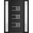 Front Exterior Prehung Metal-Plastic Door | Manux 8933 Antracite Grey | 2 Side Sidelite Transoms | Office Commercial and Residential Doors Entrance Patio Garage 54" x 80" (W12+30+12" x H80") Left hand Inswing Black Matte