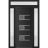 Front Exterior Prehung Metal-Plastic Door | Manux 8933 White Silk | 2 Side and Top Sidelite Transom | Office Commercial and Residential Doors Entrance Patio Garage 54" x 94" (W12+30+12" x H80+14") Right hand Inswing Black Matte