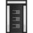 Front Exterior Prehung Metal-Plastic Door | Manux 8933 Antracite Grey | 2 Side and Top Sidelite Transom | Office Commercial and Residential Doors Entrance Patio Garage 54" x 94" (W12+30+12" x H80+14") Left hand Inswing Black Matte
