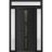 Front Exterior Prehung Metal-Plastic Door | Manux 8112 White Silk | 2 Side and Top Sidelite Transom | Office Commercial and Residential Doors Entrance Patio Garage 60" x 94" (W12+36+12" x H80+14") Right hand Inswing Black Matte