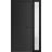 Front Exterior Prehung Metal-Plastic Door | Manux 8111 Antracite Grey | Side Sidelite Transom | Office Commercial and Residential Doors Entrance Patio Garage 52" x 80" (W36+16" x H80") Left hand Inswing Black Matte