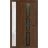 Front Exterior Prehung Metal-Plastic Door | Manux 8112 Walnut | Side Sidelite Transom | Office Commercial and Residential Doors Entrance Patio Garage 48" x 80" (W36+12" x H80") Left hand Inswing Walnut