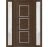 Front Exterior Prehung Metal-Plastic Door | Manux 8661 Antracite Grey | 2 Side Sidelite Transoms | Office Commercial and Residential Doors Entrance Patio Garage 60" x 80" (W12+36+12" x H80") Right hand Inswing Walnut