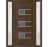 Front Exterior Prehung Metal-Plastic Door | Manux 8933 Antracite Grey | 2 Side Sidelite Transoms | Office Commercial and Residential Doors Entrance Patio Garage 60" x 80" (W14+32+14" x H80") Right hand Inswing Walnut