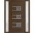 Front Exterior Prehung Metal-Plastic Door | Manux 8933 Antracite Grey | 2 Side Sidelite Transoms | Office Commercial and Residential Doors Entrance Patio Garage 54" x 80" (W12+30+12" x H80") Left hand Inswing Walnut