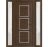 Front Exterior Prehung Metal-Plastic Door | Manux 8661 White Silk | 2 Side Sidelite Transoms | Office Commercial and Residential Doors Entrance Patio Garage 60" x 80" (W12+36+12" x H80") Left hand Inswing Walnut