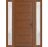 Front Exterior Prehung Metal-Plastic Door | Manux 8111 White Silk | 2 Side Sidelite Transoms | Office Commercial and Residential Doors Entrance Patio Garage 60" x 80" (W12+36+12" x H80") Left hand Inswing Walnut