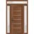 Front Exterior Prehung Metal-Plastic Door | Manux 8415 White Silk | 2 Side and Top Sidelite Transom | Office Commercial and Residential Doors Entrance Patio Garage 60" x 94" (W12+36+12" x H80+14") Right hand Inswing Walnut