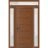 Front Exterior Prehung Metal-Plastic Door | Manux 8111 Matte Black | 2 Side and Top Sidelite Transom | Office Commercial and Residential Doors Entrance Patio Garage 60" x 94" (W12+36+12" x H80+14") Right hand Inswing Walnut
