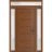 Front Exterior Prehung Metal-Plastic Door | Manux 8111 Antracite Grey | 2 Side and Top Sidelite Transom | Office Commercial and Residential Doors Entrance Patio Garage 60" x 94" (W12+36+12" x H80+14") Left hand Inswing Walnut
