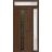 Front Exterior Prehung Metal-Plastic Door | Manux 8112 White Silk | Side and Top Sidelite Transom | Office Commercial and Residential Doors Entrance Patio Garage 48" x 94" (W36+12" x H80+14") Left hand Inswing Walnut