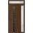 Front Exterior Prehung Metal-Plastic Door | Manux 8112 White Silk | Side and Top Sidelite Transom | Office Commercial and Residential Doors Entrance Patio Garage 52" x 94" (W36+16" x H80+14") Right hand Inswing Walnut