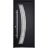 Front Exterior Prehung Steel Door / Deux 6500 Black / Stainless Inserts Single Modern Painted Black