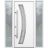 Front Exterior Prehung Steel Door / Deux 6500 Black / 2 Sidelight Exterior Windows / Stainless Inserts Single Modern Painted-W12+36+12" x H80"-Right-hand Inswing White