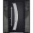 Front Exterior Prehung Steel Door / Deux 6500 Black / 2 Sidelight Exterior Windows / Stainless Inserts Single Modern Painted-W12+36+12" x H80"-Right-hand Inswing Black