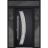 Front Exterior Prehung Steel Door / Deux 6500 Black / 2 Sidelight and Transom Window / Stainless Inserts Single Modern Painted-W14+36+14" x H80+16"-Right-hand Inswing Black