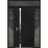 Front Exterior Prehung Steel Door / Cynex 6777 Grey / 2 Sidelight and Transom Window / Stainless Inserts Single Modern Painted-W12+36+12" x H80+16"-Right-hand Outswing Black