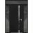 Front Exterior Prehung Steel Door / Cynex 6777 Black / 2 Sidelight and Transom Window / Stainless Inserts Single Modern Painted-W12+36+12" x H80+16"-Left-hand Outswing Black