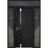 Front Exterior Prehung Steel Door / Cynex 6777 Black / 2 Sidelight and Transom Window / Stainless Inserts Single Modern Painted-W12+36+12" x H80+16"-Right-hand Inswing Black