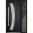 Front Exterior Prehung Steel Door / Deux 6500 Black / Sidelight Exterior Window /  Stainless Inserts Single Modern Painted-W36+12" x H80"-Right-hand Inswing Black