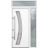 Front Exterior Prehung Steel Door / Deux 6500 White / Sidelight and Transom Window / Stainless Inserts Single Modern Painted-W36+12" x H80+16"-Right-hand Inswing White