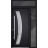 Front Exterior Prehung Steel Door / Deux 6500 White / Sidelight and Transom Window / Stainless Inserts Single Modern Painted-W36+16" x H80+16"-Right-hand Inswing Black