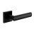 Door Euro Handle LUCE02 for Magnetic Lock, Satin Chrome, Passage Black