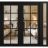 Front Exterior Prehung Metal-Plastic Double Doors Clear Glass / MANUX 8100 White Silk / Office Commercial and Residential Doors Entrance Patio Garage 86" x 80" Left-Hand Inswing Black Matte
