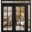 Front Exterior Prehung Metal-Plastic Double Doors Clear Glass / MANUX 8100 White Silk / Office Commercial and Residential Doors Entrance Patio Garage 86" x 92" Left-Hand Inswing Black Matte